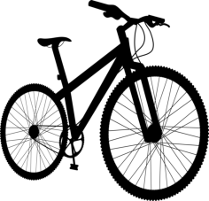 Bicycle Silhouette Contour Svg Vector, Free Vectors File